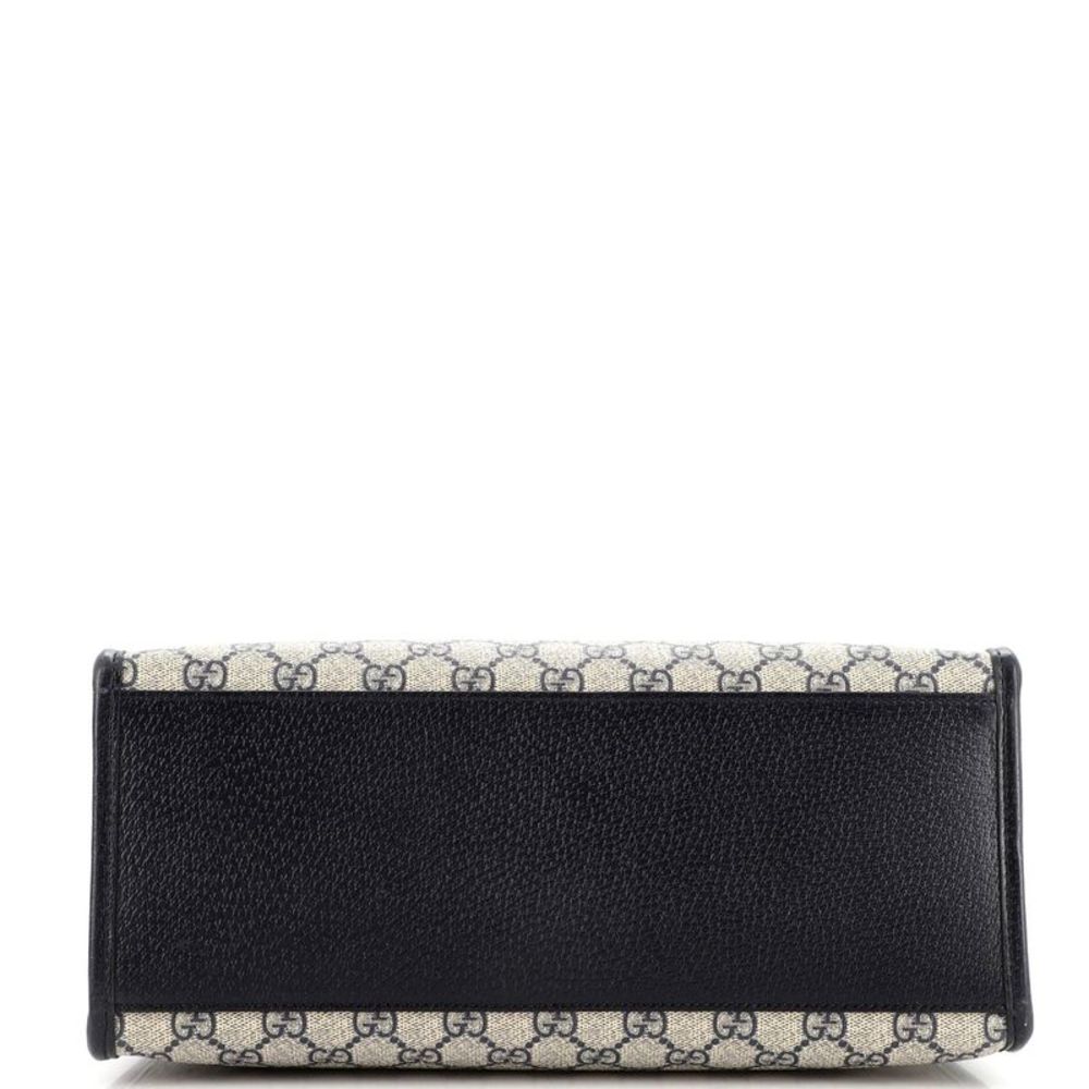 Gucci Interlocking G Tote GG Coated Canvas and Leather Small Blue, Neutral - Picture 4 of 7